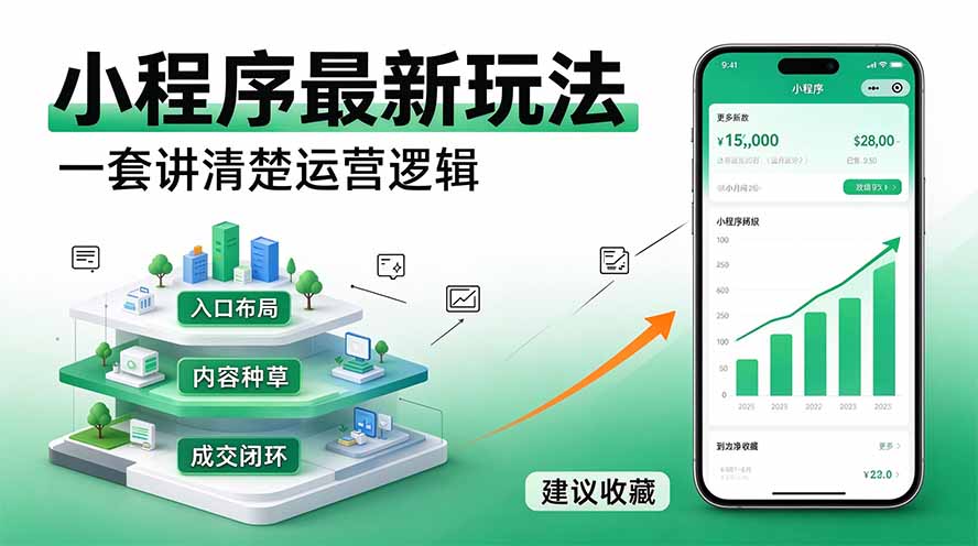 微信小程序最新玩法   四种收益来源，单日收入400+